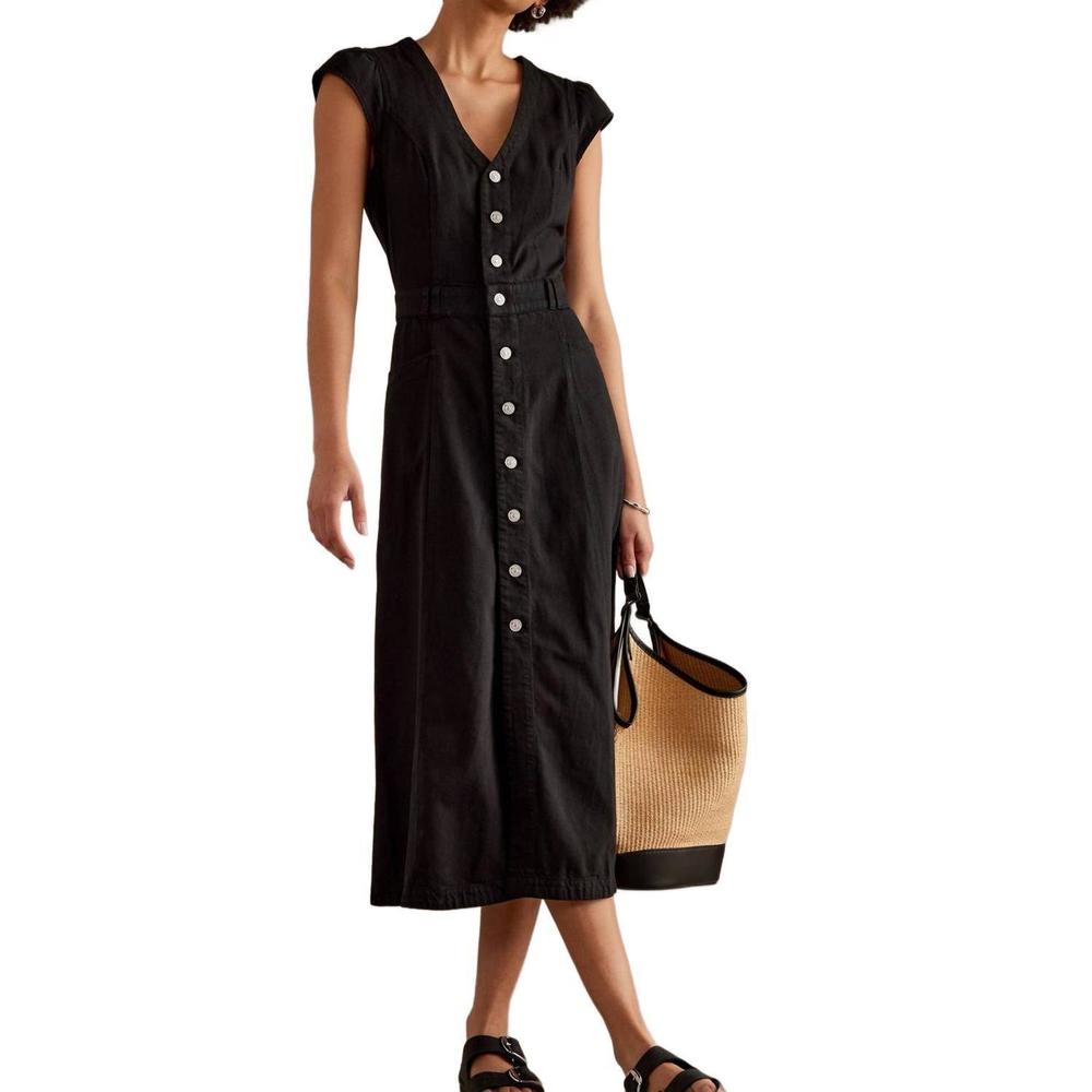 NEW PAIGE aida midi dress in vintage black - Picture 2 of 5